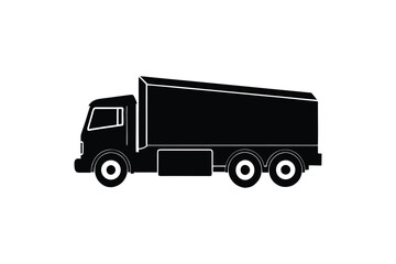 Fototapeta premium Silhouette Illustration of a Heavy Goods Vehicle or Lorry for Transportation