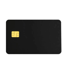 Black credit card isolated on transparent background