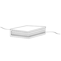 Opened book with flying page in one continuous line drawing. Education study and knowledge library concept in simple linear style. Editable stroke. Doodle vector illustration