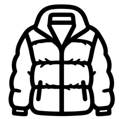 Black and white puffer jacket illustration, vector design
