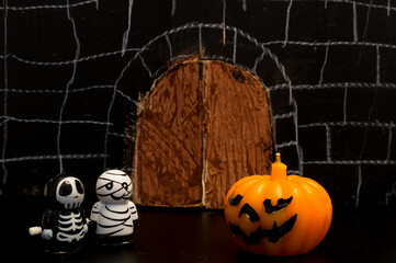 halloween pumpkin and ghost