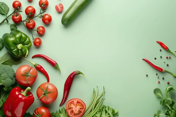 Ultra Hd Picture of Flat Lay Vegetables with Copy Space