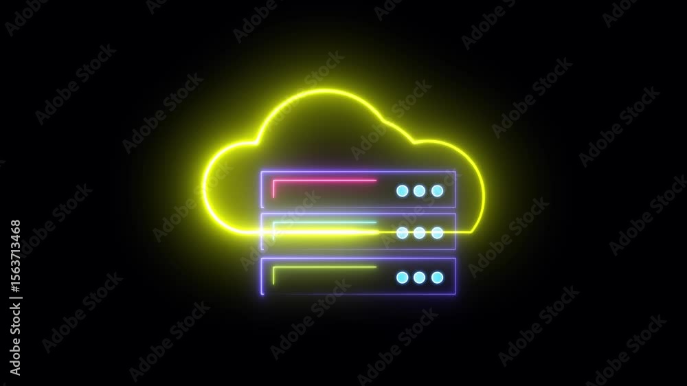 Poster cloud technology concept for data management system, online database storage, networking and interne