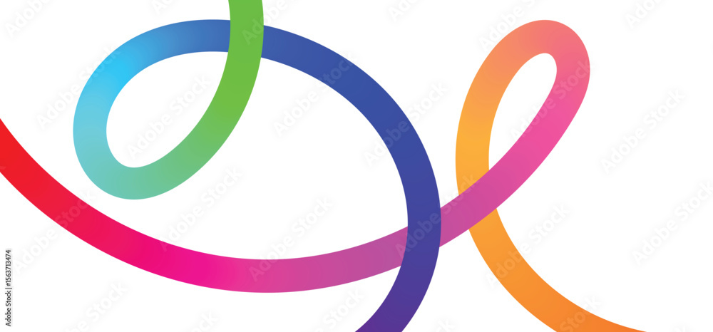 Fototapete abstract background with gradient color wave pattern. 3d wavy rainbow lines. vector geometric design