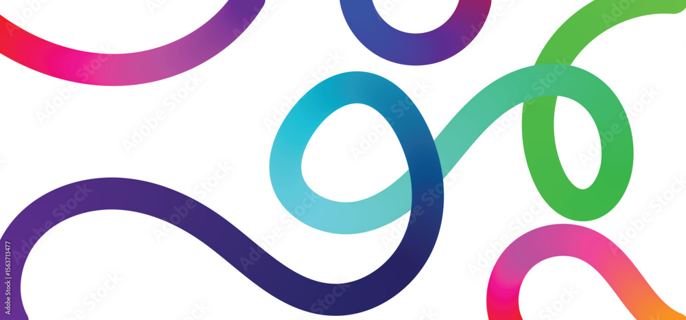 Fototapete abstract background with gradient color wave pattern. 3d wavy rainbow lines. vector geometric design