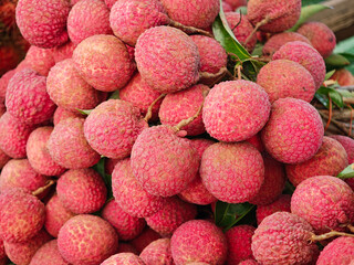 Fresh Lychee on the market