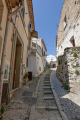 A small street in Oppido Lucano, a rural town in the province of Potenza in Italy.