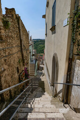 A small street in Oppido Lucano, a rural town in the province of Potenza in Italy.