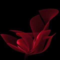 Fantasy fractal flower on dark background. Floral as pattern for your graphic design