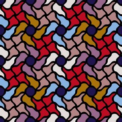 Multicolored abstract seamless background with different shapes, folded into a seamless pattern.
Abstract multicolored texture for printing on paper, fabric, background for other graphic design.