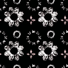 Seamless black_white background. Modern stylish texture with abstract shapes with black and white color.Simple regular graphic design.Repeating geometric pattern.