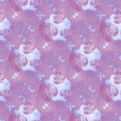 Purple abstract seamless background with different shapes, folded into a seamless pattern.
Abstract multicolored texture for printing on paper, fabric, background for other graphic design.