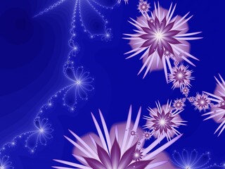 Fractals flower image as template for your text. Floral background.