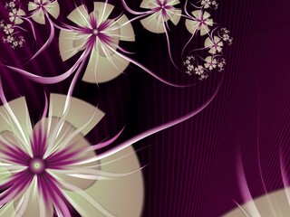 Fractals flower image as template for your text. Floral background.