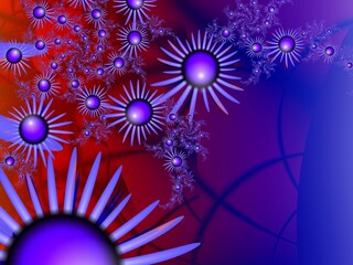 Fractals flower image as template for your text. Floral background.