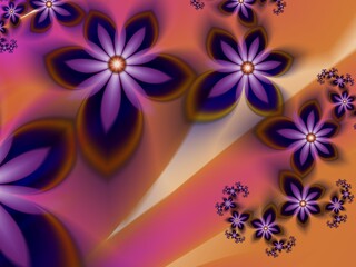 Fractals flower image as template for your text. Floral background.