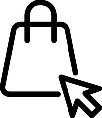 Choose shopping bag icon with line and simple style