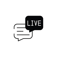 Live Chat icon design with white background stock illustration