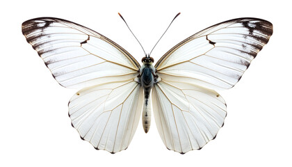 Close-Up White Butterfly on Transparent PNG &ndash; Generative Art 