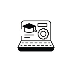 Learning System icon design with white background stock illustration