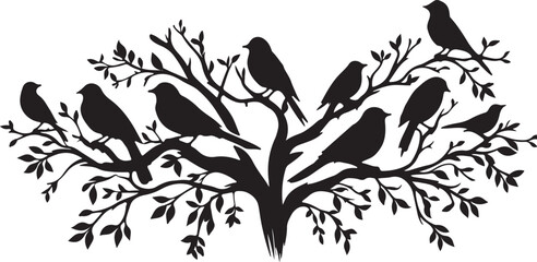 Fototapeta premium Brid group Silhouette 2