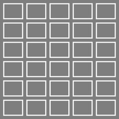Empty Gray Photo Album Page Layout with Evenly Spaced White-Edged Rectangular Frames for Organizing Pictures or Memories. Illustration