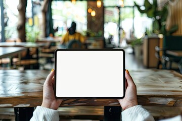 High Detail Visual of Cropped Hands of Woman Holding Digital Tablet