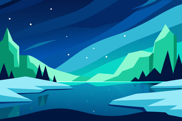 Fototapeta premium vector illustration of a winter landscape