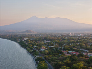 Granada streets in Nicaragua aerial view