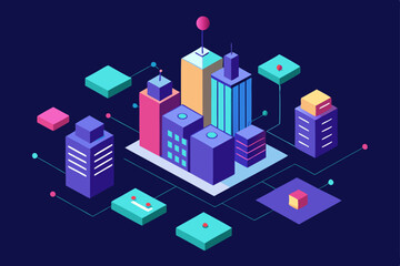 Obraz premium vector illustration of city