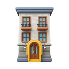 3D illustration of apartment on transparent background PNG