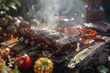 Detailed Color Picture of Delicious Smokecooked Food