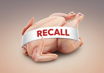 Raw chicken with recall notice