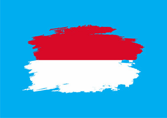 indonesia flag with brush style