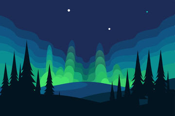 Fototapeta premium night landscape with mountains