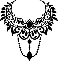 Necklace Silhouette Vector Set, Elegant Necklace Vector Art, Fashion Necklace Silhouette Design, Jewelry Necklace Outline Vector, Pendant Necklace Silhouette Pack, Stylish Necklace Vector Collection, 