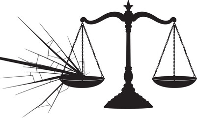 Broken Scales of Justice Injustice Corruption Icon