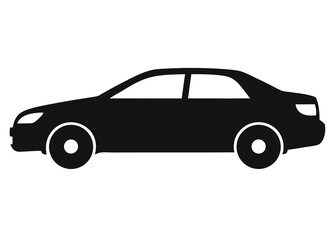 black car isolated on white