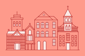 Fototapeta premium vector illustration of a city