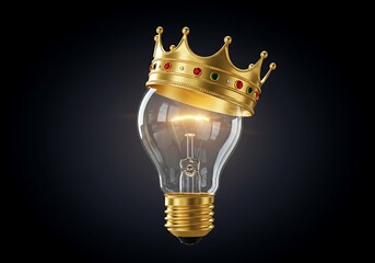 Illuminated bulb topped with a royal crown