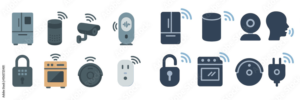 Aufkleber technology integration in smart home appliances and devices showing connectivity features for modern