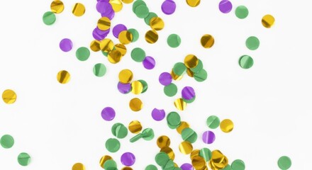 Festive Confetti Celebration Falling Down White Background