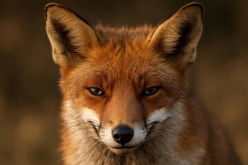 Fototapeta premium A close up of a red fox looking at the camera