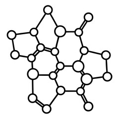 Collagen Molecule Outline Vector | Generative AI & Linocut Silhouette Design