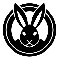 Cruelty-Free Bunny Icon Vector - Generative AI Linocut Silhouette Design