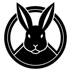 Cruelty-Free Bunny Icon Vector - Generative AI Linocut Silhouette Design