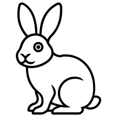 Obraz premium Cruelty-Free Bunny Icon Vector - Generative AI Linocut Silhouette Design
