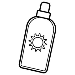 Natural Sunscreen Vector | Generative AI Outline & Linocut Silhouette Design