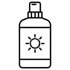 Natural Sunscreen Vector | Generative AI Outline & Linocut Silhouette Design