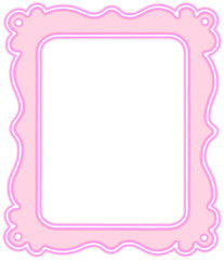 핑크 네온 장식 프레임 일러스트